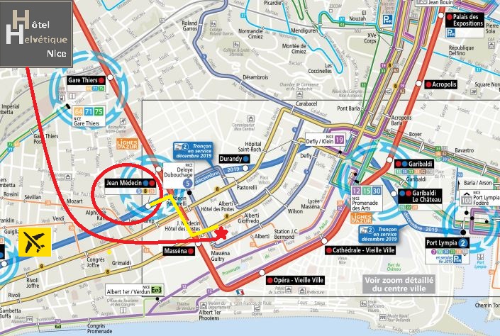 Plan Nice Tramway aéroport